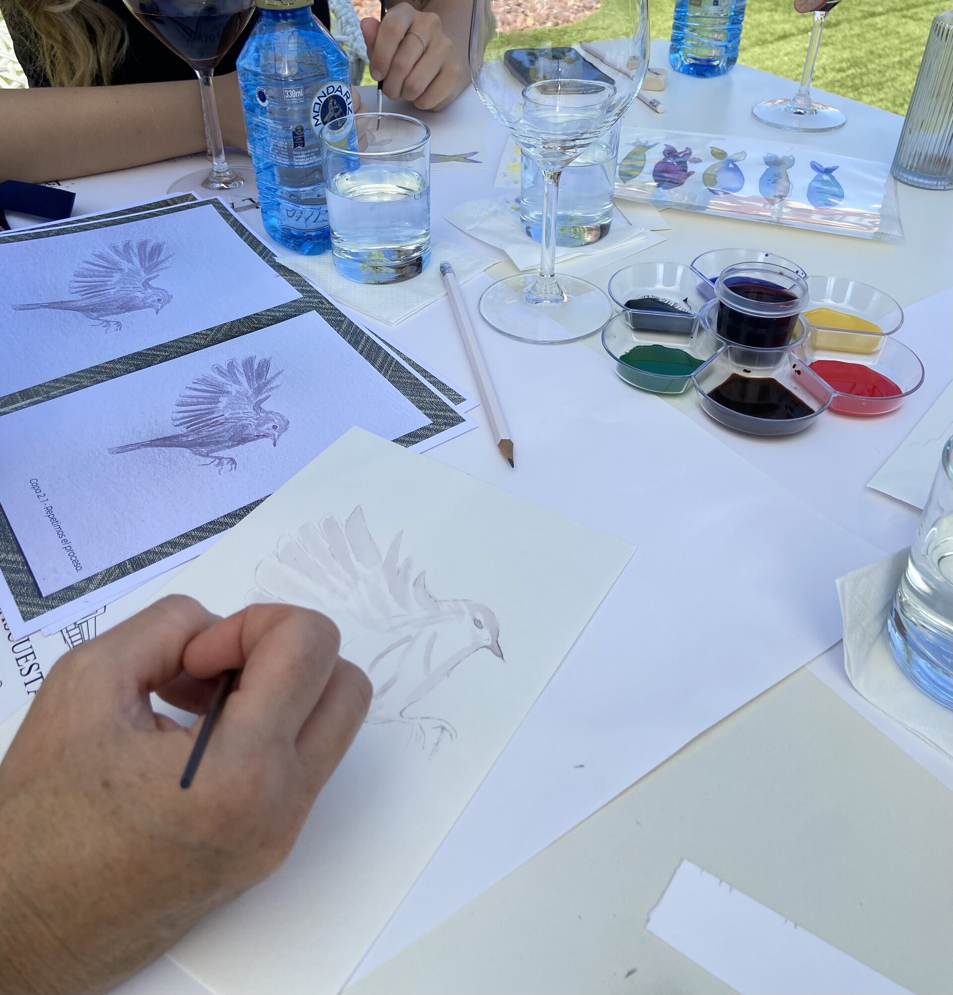 Pintura con vino y acuarela - 5