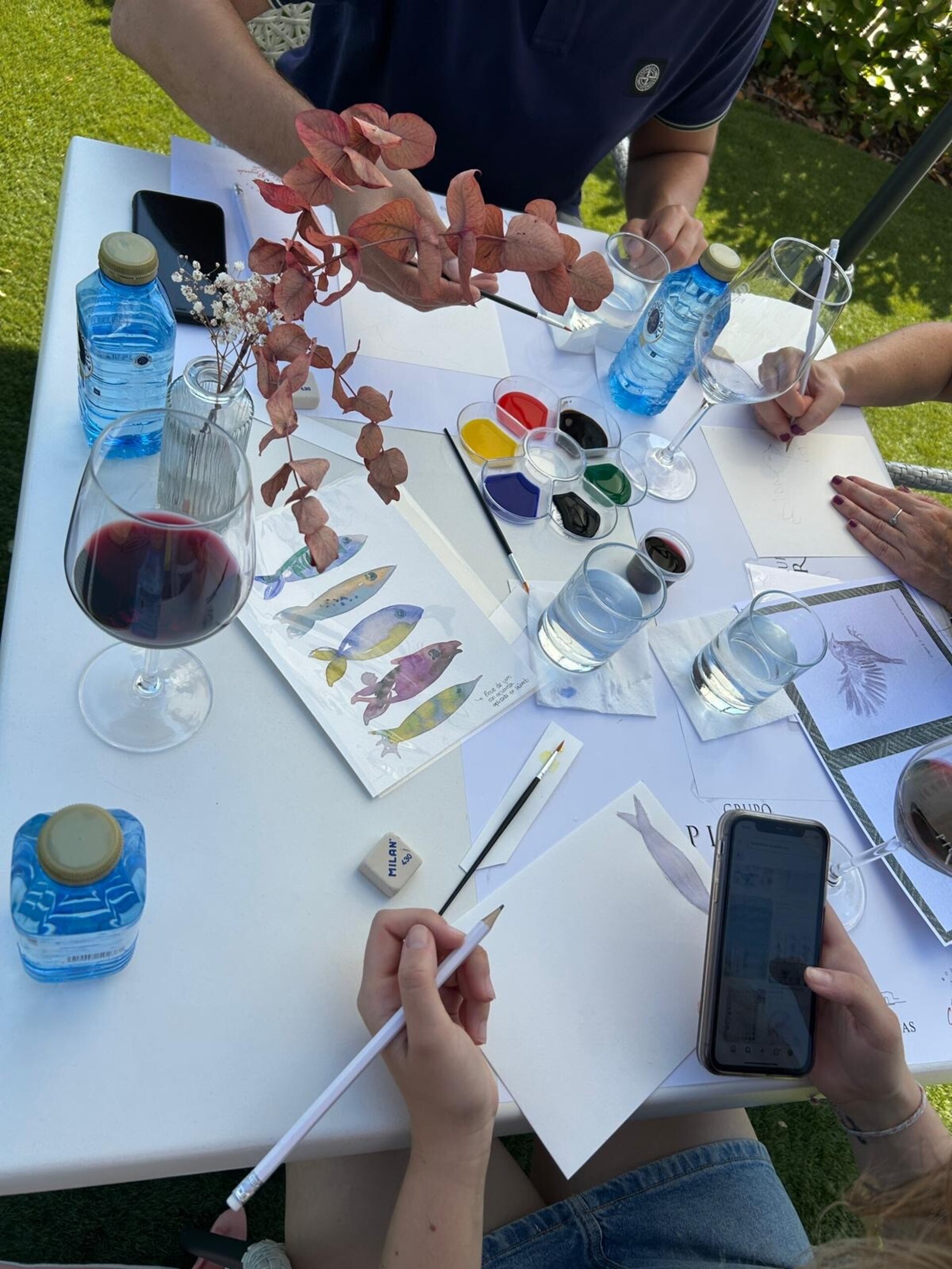 Pintura con vino y acuarela - 4